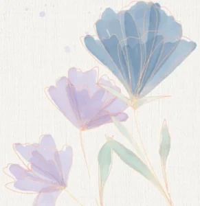 pastel watercolor flower animation on textured canvas