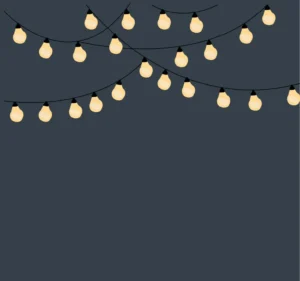 Dark background with hanging lights – elegant digital backdrop for evening party invitations