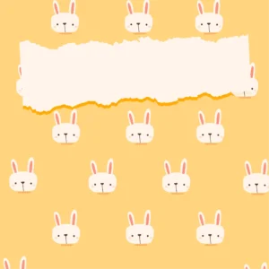 animated bunny border on yellow background for kids content