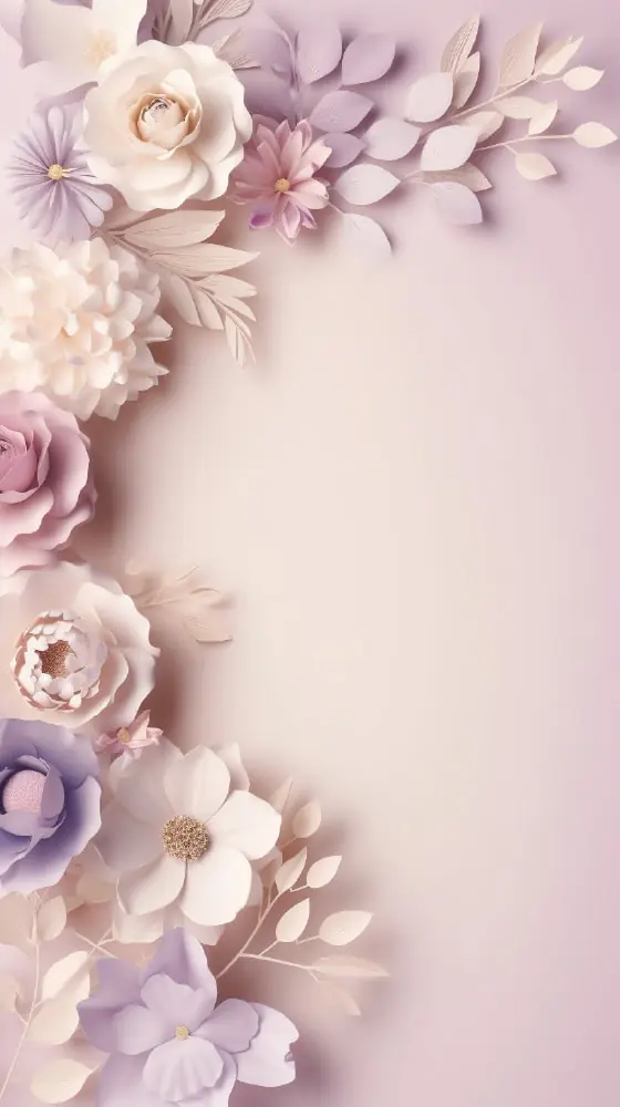 3D pastel flowers on soft pink background with elegant composition