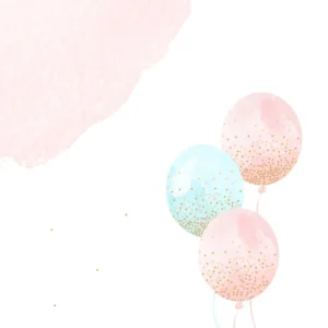 animated pastel pink and blue balloons with gold sparkle